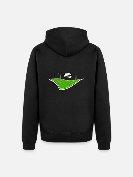 rugby field and ball - Unisex Premium Organic Zip Hoodie - black