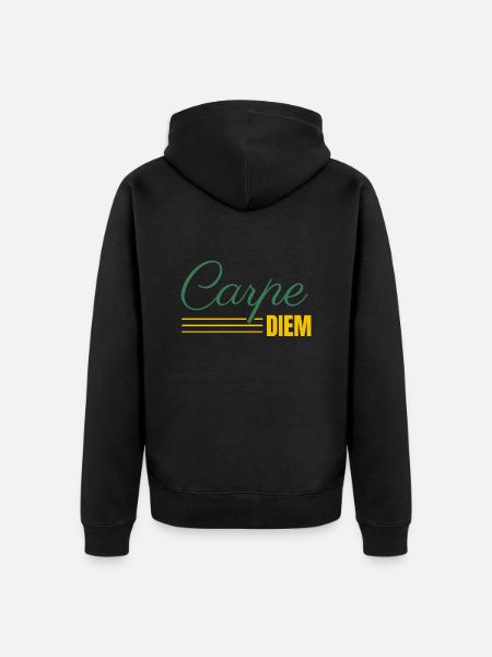 Carpe DIEM - Unisex Premium Bio Zip Hoodie - Schwarz