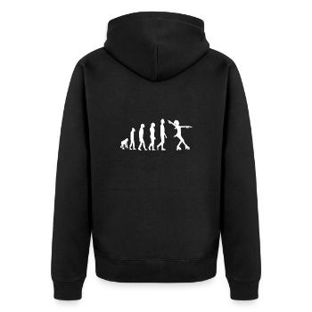 Rollkunstlauf Evolution - Unisex Premium Bio Zip Hoodie - Schwarz - Hinten - Nico (187cm)