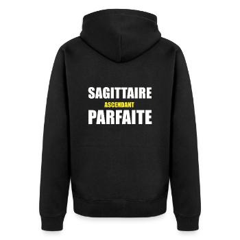 sagittaire ascendant parfaite / humour sagittaire - Veste à capuche bio Premium Unisexe - noir - Dos - Nico (187cm)