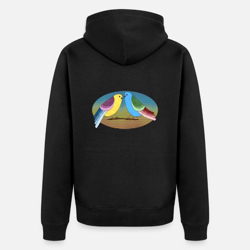 Oiseaux - Veste à capuche bio Premium Unisexe - noir