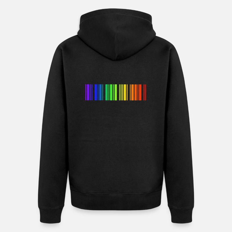 Regenbogen Strichcode, LGBT - Unisex Premium Bio Zip Hoodie - Schwarz