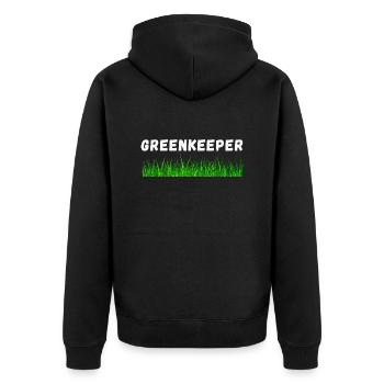 Greenkeeper Platzwart Fußball Gärtner Geschenkidee - Unisex Premium Bio Zip Hoodie - Schwarz - Hinten - Nico (187cm)