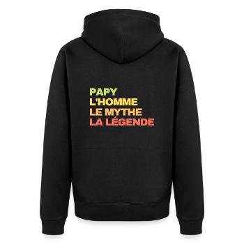 cadeau parfait pour un papy de légende. - Veste à capuche bio Premium Unisexe - noir - Dos - Nico (187cm)