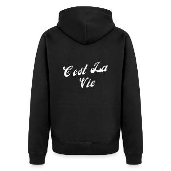 C'est la vie - Veste à capuche bio Premium Unisexe - noir - Dos - Nico (187cm)