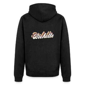 Vintage doe - Unisex Premium Organic Zip Hoodie - black - Back - Nico (187cm)