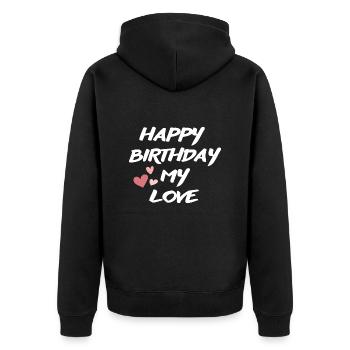 Bon anniversaire - Veste à capuche bio Premium Unisexe - noir - Dos - Nico (187cm)