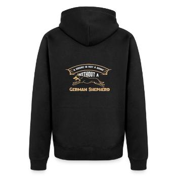 Une maison n’est pas une maison sans berger allemand - Veste à capuche bio Premium Unisexe - noir - Dos - Nico (187cm)