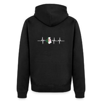 Heartbeat Algeria - Unisex Premium Organic Zip Hoodie - black - Back - Nico (187cm)