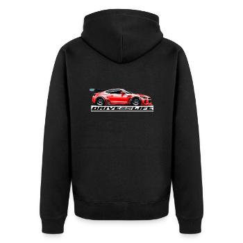 Rennwagen - Drive of my Life (Red-Edition) - Unisex Premium Bio Zip Hoodie - Schwarz - Hinten - Nico (187cm)