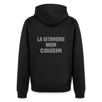 La gitanerie mon cousin - Veste à capuche bio Premium Unisexe - noir - Dos - Nico (187cm)