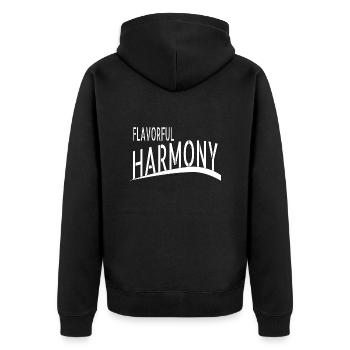 gift idea creating unity unity and collaboration - Unisex Premium Organic Zip Hoodie - black - Back - Nico (187cm)
