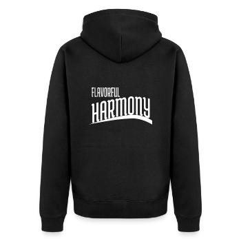 shared unity culinary exploration - Unisex Premium Organic Zip Hoodie - black - Back - Nico (187cm)