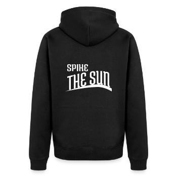 Beach Volleyball Community Sun-Soaked Adventures - Unisex Premium Organic Zip Hoodie - black - Back - Nico (187cm)