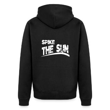 sun-kissed vibes sunlit scenes - Unisex Premium Organic Zip Hoodie - black - Back - Nico (187cm)