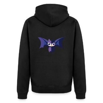 Bat with a face - Unisex Premium Organic Zip Hoodie - black - Back - Nico (187cm)