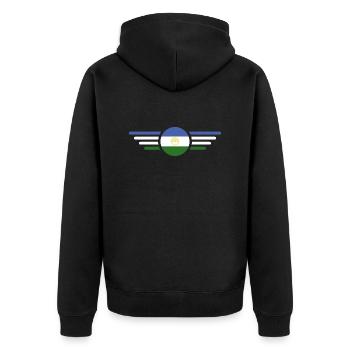 J’aime le bachkortostan design T-shirt et tenue - Veste à capuche bio Premium Unisexe - noir - Dos - Nico (187cm)