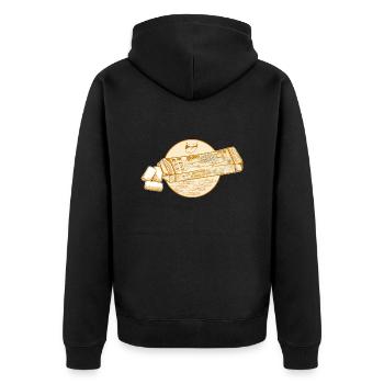Sardinenkonserven Kaugummi - Unisex Premium Bio Zip Hoodie - Schwarz - Hinten - Nico (187cm)