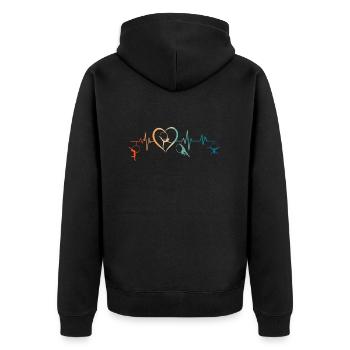 Battement de cœur rétro cerceau aérien - cadeau - Veste à capuche bio Premium Unisexe - noir - Dos - Nico (187cm)