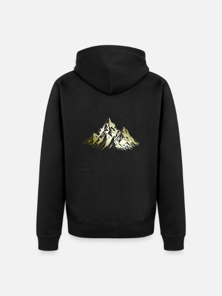 Montagnes Alpes Montagnes - Veste à capuche bio Premium Unisexe - noir