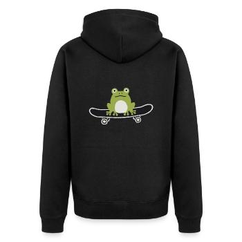 Grenouille de skateboard - Veste à capuche bio Premium Unisexe - noir - Dos - Nico (187cm)