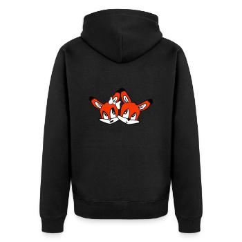 2 Foxes Couple In Love Two Friends Love Team Cute - Unisex Premium Organic Zip Hoodie - black - Back - Nico (187cm)