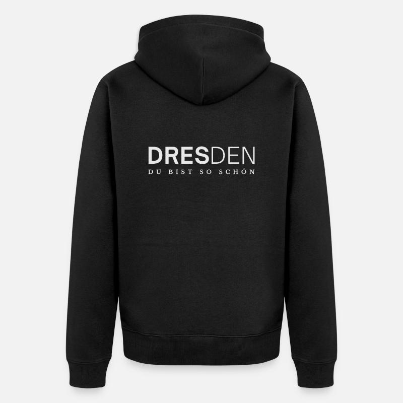 Dresde, tu es si belle - Veste à capuche bio Premium Unisexe - noir