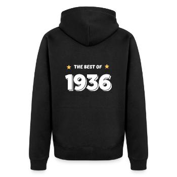Das Beste von 1936 - Unisex Premium Bio Zip Hoodie - Schwarz - Hinten - Nico (187cm)