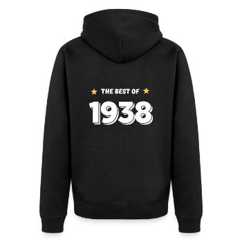 Das Beste von 1938 - Unisex Premium Bio Zip Hoodie - Schwarz - Hinten - Nico (187cm)