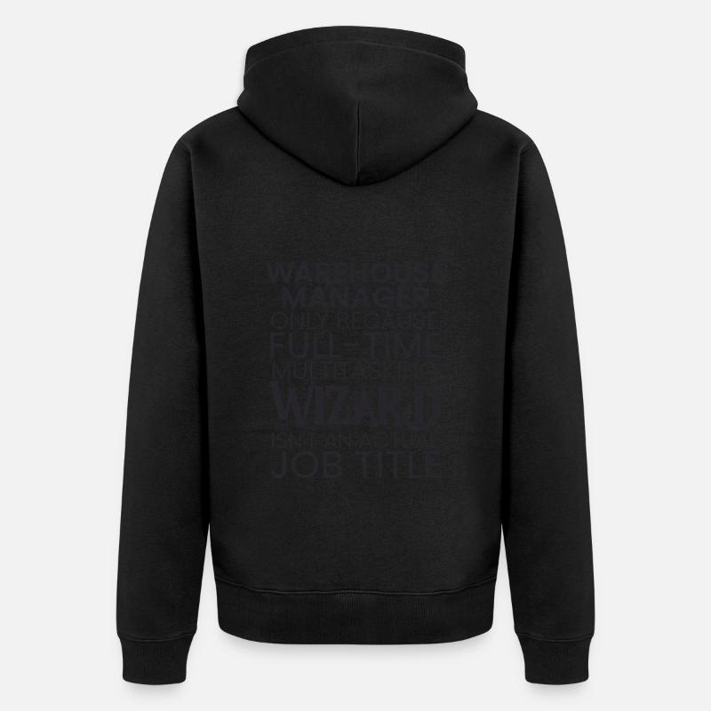 Assistant multitâche du gestionnaire d’entrepôt - Veste à capuche bio Premium Unisexe - noir