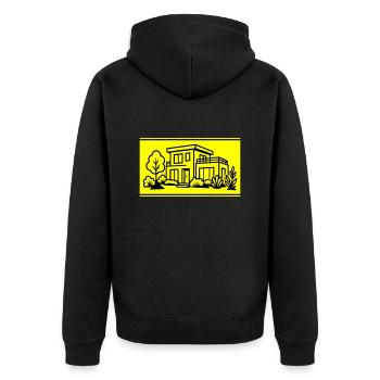 Haus Villa Immobilie - Unisex Premium Bio Zip Hoodie - Schwarz - Hinten - Nico (187cm)