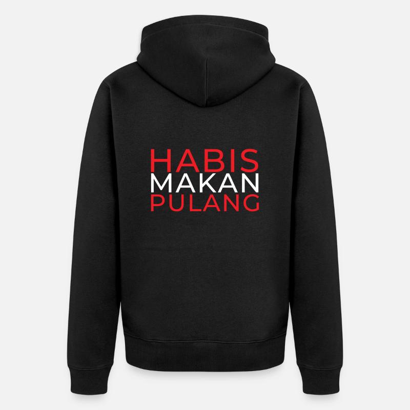 INDONET Habis Makan Pulang - Veste à capuche bio Premium Unisexe - noir