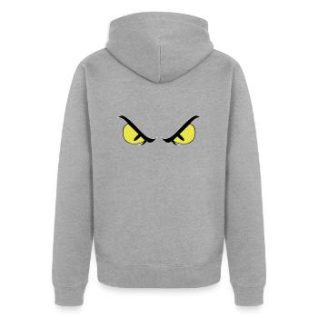 Mauvais yeux - Veste à capuche bio Premium Unisexe - gris chiné - Dos - Nico (187cm)