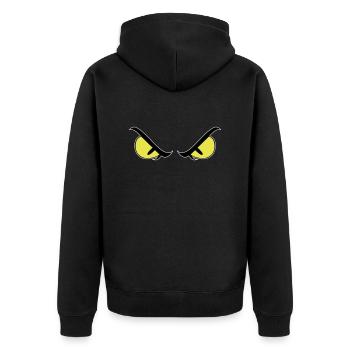 Böse Augen - Unisex Premium Bio Zip Hoodie - Schwarz - Hinten - Nico (187cm)