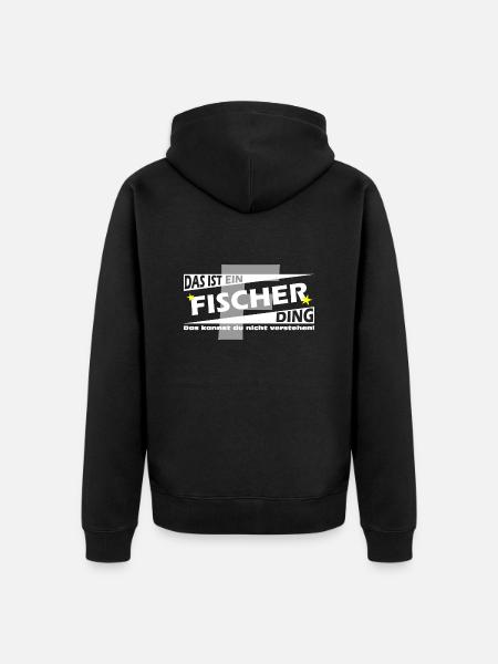 Fischer Ding - Unisex Premium Bio Zip Hoodie - Schwarz