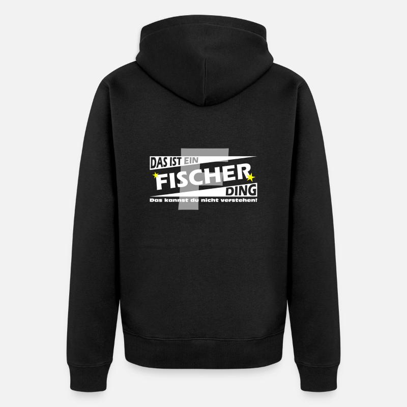 Fischer Ding - Unisex Premium Bio Zip Hoodie - Schwarz