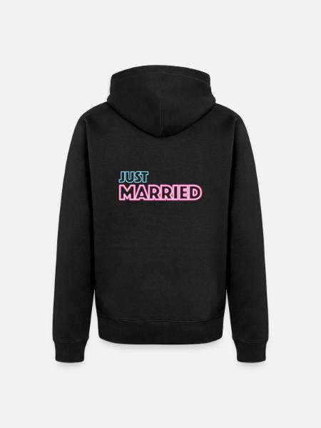 Just married - Unisex Premium Bio Zip Hoodie - Schwarz