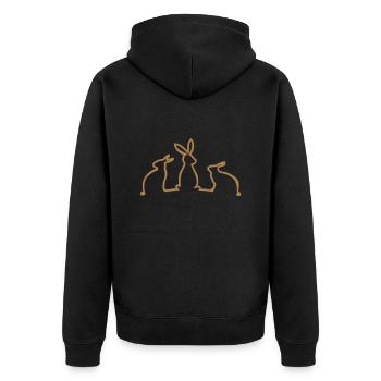 Ostern - Hasen - Unisex Premium Bio Zip Hoodie - Schwarz - Hinten - Nico (187cm)