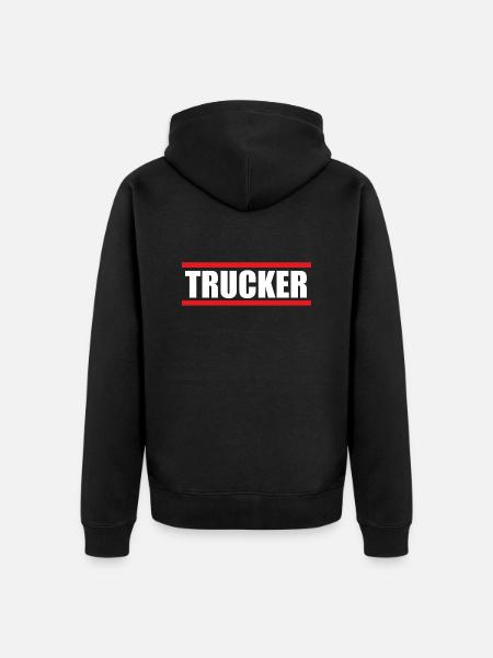 Trucker - truck driver - Unisex Premium Organic Zip Hoodie - black