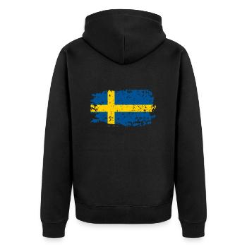 Suèdeflaggeretro - Veste à capuche bio Premium Unisexe - noir - Dos - Nico (187cm)