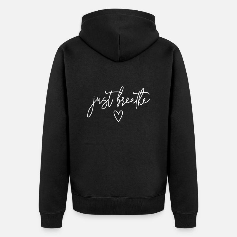 Il suffit de respirer - Veste à capuche bio Premium Unisexe - noir