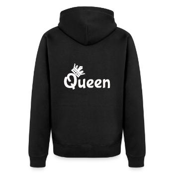 Liebe King Queen - Unisex Premium Bio Zip Hoodie - Schwarz - Hinten - Nico (187cm)