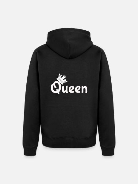 Liebe King Queen - Unisex Premium Bio Zip Hoodie - Schwarz
