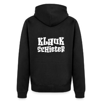 Klugscheißer klug Plattdeutsch platt deutsch - Unisex Premium Bio Zip Hoodie - Schwarz - Hinten - Nico (187cm)