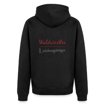 Waldviertler 7 - Unisex Premium Bio Zip Hoodie - Schwarz - Hinten - Nico (187cm)