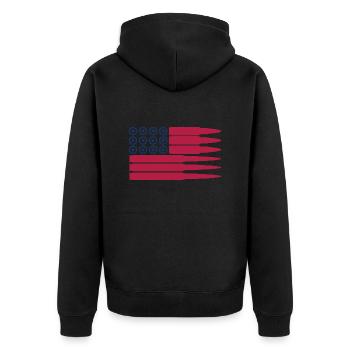 United States Flag - Unisex Premium Organic Zip Hoodie - black - Back - Nico (187cm)