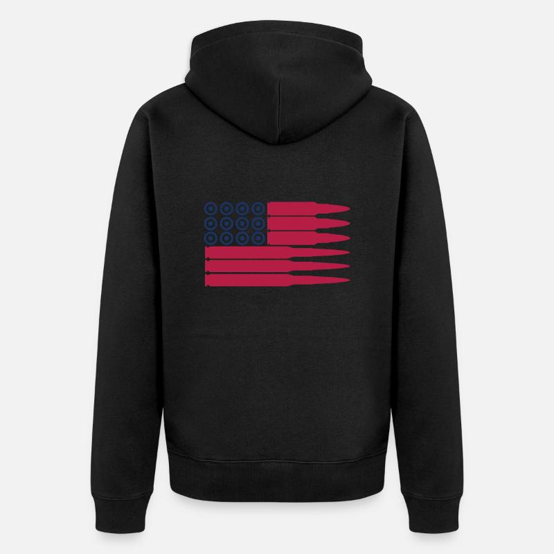 Drapeau des États-Unis - Veste à capuche bio Premium Unisexe - noir