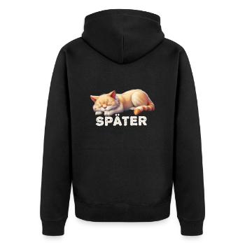 Chat endormi, je le ferai plus tard - Veste à capuche bio Premium Unisexe - noir - Dos - Nico (187cm)