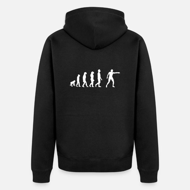 Discus Throw Evolution - Unisex Premium Organic Zip Hoodie - black