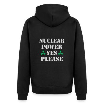 L’énergie nucléaire, oui s’il vous plaît, l’énergie nucléaire - Veste à capuche bio Premium Unisexe - noir - Dos - Nico (187cm)